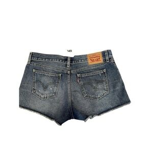 Levi's Denim Jean Shorts Blue Distressed Frayed Hem Casual Summer